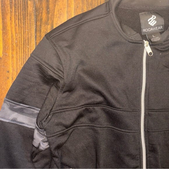 Rocawear Y2K Black‎ Men's L Full Zip Light Jacket Camo - Picture 3 of 13